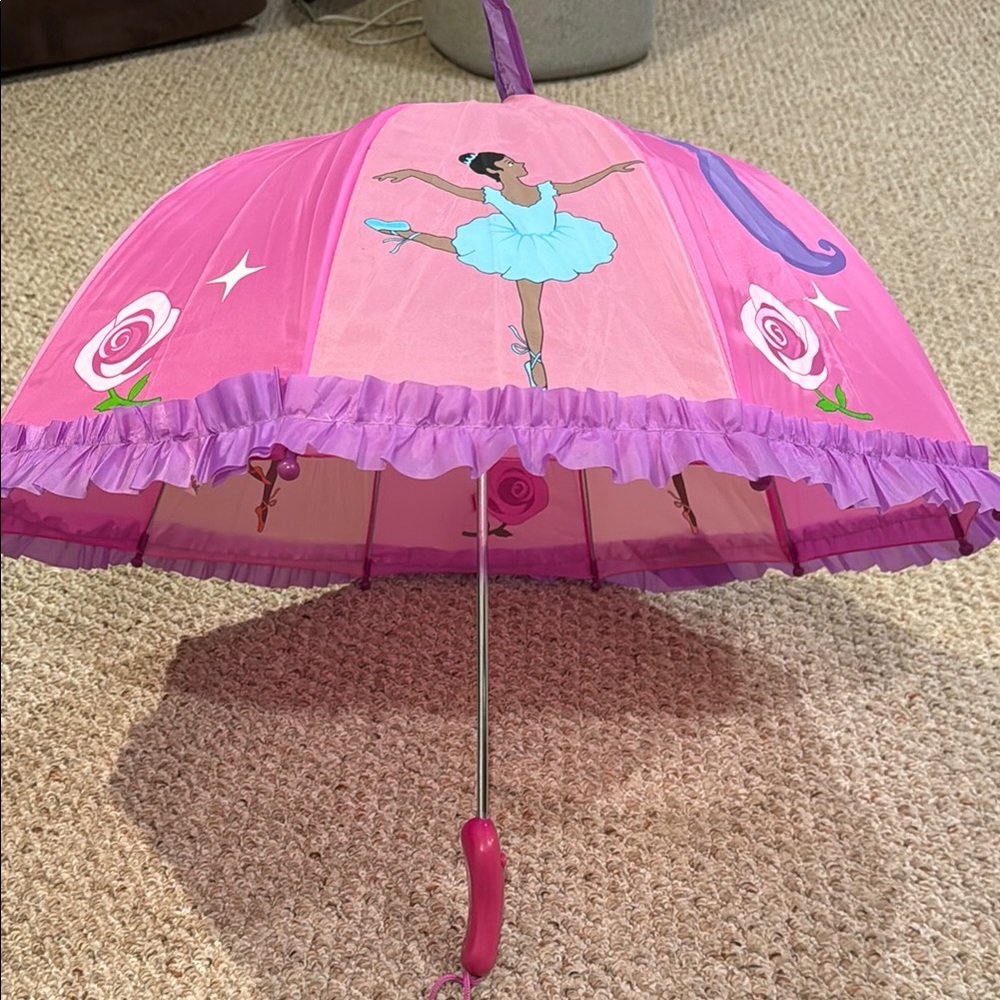 Kidorable Pink and Purple Ballerina Kids Umbrella - Picture 4 of 7